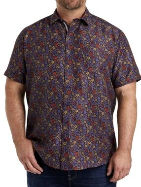DXL SYNERGY Men's 3XLT Floral shirt Sleeve Shirt